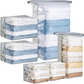 6 Pack Vacuum Storage Bags, Cube Combo (3 Jumbo+3 Medium), Vacuum Seal Bags for Clothing, Bedding, Blanket, Space Saving Closet Organization