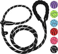 Dog Leash, 6 FT Heavy Duty Dog Leashes, Durable Premium Quality Strong Rope Slip Leash with Comfortable Padded Handle and Highly Reflective Threads for Small Medium and Large Dogs. (Black)