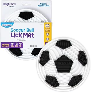 Brightkins Soccer Ball Lick Mat - Mental Stimulation for Dogs, Feeding Treat Mats for Dogs and Cats, Enrichment Dog Food Mat, Puppy Training Tools, Cat Feeder Toy, Dog Toys Boredom, Slow Pet Feeder