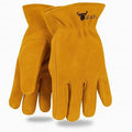 G & F Products 5013M JustForKids Kids Genuine Leather Work Gloves, Kids Garden Gloves, 4-6 Years Old, Yellow