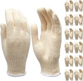 Safety gloves white cotton bbq heat liners grilling work glove men cooking women knitted cotton Pack of 12