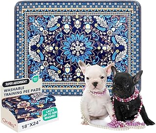Qeils Reusable Puppy Pads, Washable Pee Pads Super Absorbent Dog Training Pads, Non-Slip Leakproof Wee Wee Pads for Crate, Floor, Potty Pads Feeding Mat Dog Pee 2 Pack 18"x24"