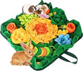 Rabbit Foraging Mat, Interactive Feed Game for Boredom, Small Pet Bunny Puzzle Toys, RUBYHOME 20" x 20" Snuffle Pad Bed Feeding Mat Rabbit Toys for Bunny Guinea Pigs Hamster Ferrets Chinchillas