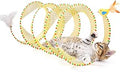 Potaroma Spiral Tunnel Cat Toy, Self Play Cat Play Spiral Kitten Collapsible Spring Tunnel Toy for Indoor Cats with Feather and Bell, 20 Inches Unfolded