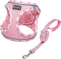 Mercano Soft Mesh Dog Harness and Leash Set, Step-in Reflective Breathable Lightweight Vest Harnesses with Safety Buckle for Small Dogs, Cats (Pink, S)