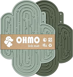 OHMO-Cactus Lick Mat for Dogs and Cats(2 Pack) Easy to Clean Pet Slow Feeder with Suction Cups, Licking Pad for Anxiety Relief and Boredom Reduction(Cactus&Light Green)