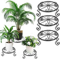 Kylinbigda Metal Plant Stand Indoor/Outdoor, Low Corner Plant Stand, Decoration Small Plant Holders for Home, Anti-Rust Iron Heavy Duty Plant Holders, Flower Pot Rack Display Shelf, Black (3 Pack)