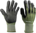 2 Pairs Thickened Non-Slip Gardening Gloves, Recyclable TPE Coating, Durable Breathable Work Gloves for Weeding, Planting, Landscaping & Yard Work, Universal Fit, Olive Green