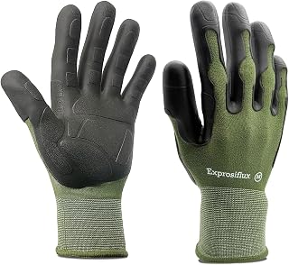 2 Pairs Thickened Non-Slip Gardening Gloves, Recyclable TPE Coating, Durable Breathable Work Gloves for Weeding, Planting, Landscaping & Yard Work, Universal Fit, Olive Green