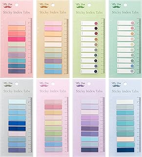 Mr. Pen- Colorful Sticky Tabs, 8 Sets, 1600 pcs, Morandi and Vintage | Translucent Page Markers, Water-Resistant Book Tabs for Annotating, Bible Study, Planning, Indexing & Document Organization