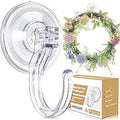 ANDGOO 4 Pack Large Suction Cup Hooks for Door Wreaths, Wreath Hangers for Front Door, Glass, Window, Shower, Upgraded 1.9" Diameter Wreath Holder, No Tools, No Damage, Holds Up to 22 lbs