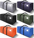 VELVETSURE Heavy Duty Extra Large Moving Bags W/Backpack Straps - Strong Handles & Zippers, Storage Totes For Space Saving, Fold Flat, Alternative to Box and Bin (Set of 6, Multicolor)