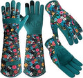 Trifabricy Gardening Gloves for Women, Breathable Leather Garden Gloves with Grip, Thorn-Proof Puncture-Resistant Work Gloves