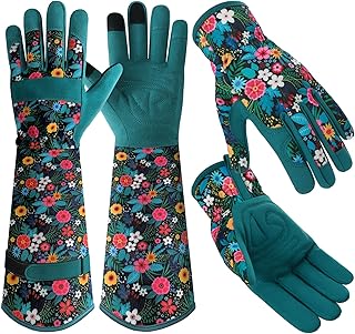 Trifabricy Gardening Gloves for Women, Breathable Leather Garden Gloves with Grip, Thorn-Proof Puncture-Resistant Work Gloves