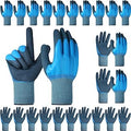 Mimorou 12 Pairs Waterproof Work Gloves for Men and Women Gardening Glove Liquid Proof Double Coated Working Glove Mitten