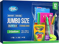 12 Large Storage Bags With Zipper Top - 3 Gallon Size, 16" x 18", Extra Large Plastic for Clothes, Travel, Moving, Large Reusable freezer bags, BPA-Free, 2-mil Thick