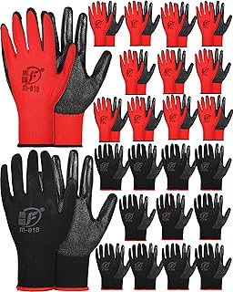 Nuogo 24 Pairs Gardening Gloves for Men Women Rubber Coated Landscaping Work Gloves Safety Work Construction