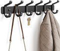 pickpiff Coat Rack Wall Mounted Heavy-Duty: Metal Coat Hanger 6 Hooks for Hanging Hat, Clothes, Robe, Keys, Backpack, Bathroom Towels, Jacket, Purse - Closet, Door, Entryway, Mudroom (Black, 1 Pack)