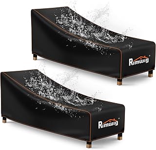 Outdoor Chaise Lounge Chair Covers Waterproof,Pool Lounge Chair Covers for Chaise Lounger,Black Patio Furniture Cover 2 Pack - 70x32x30 inch