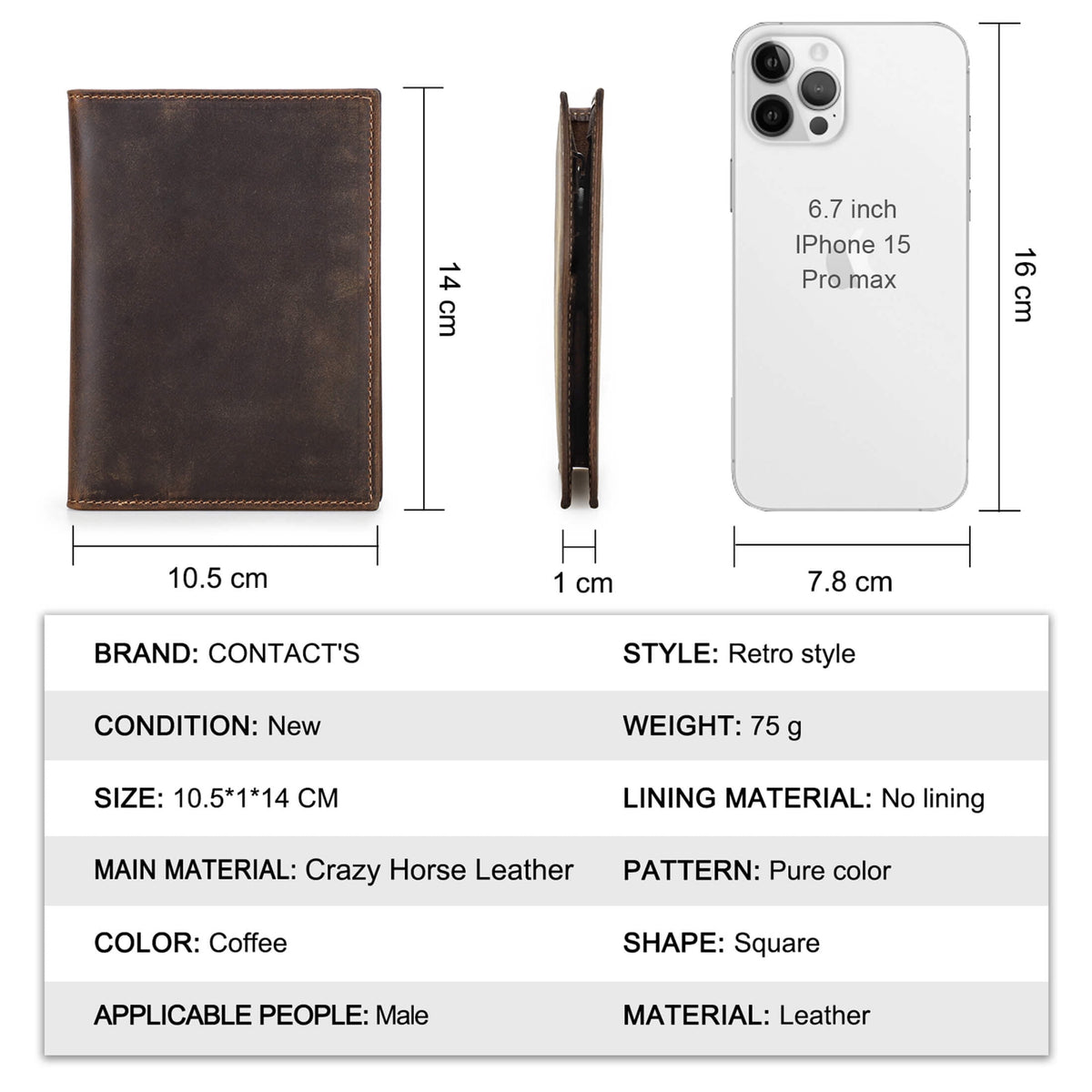 Leather Passport Card Holders for Trave Rfid , Air Tag Passport Wallet Holder (Dark Brown) - Image 5
