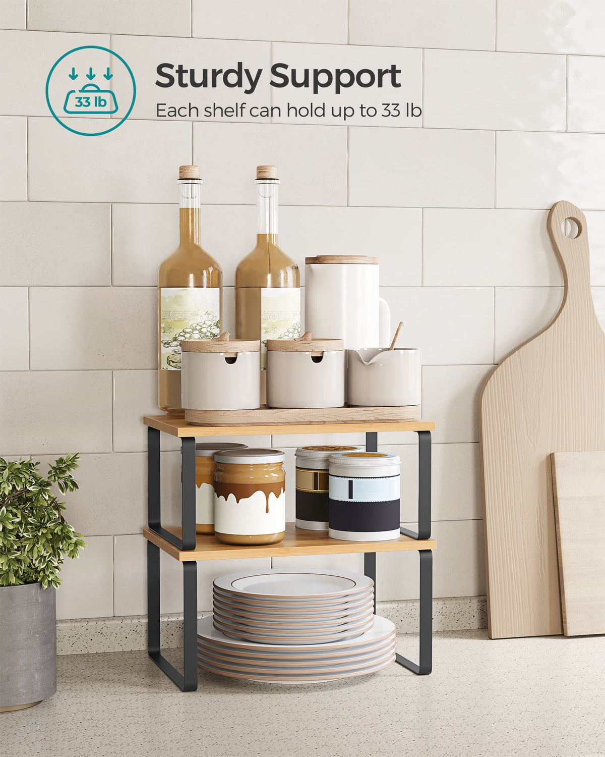 2 Pack Cabinet Organizers Shelf, Spice Rack, Kitchen Counter Shelves, Kitchen Storage - Image 4