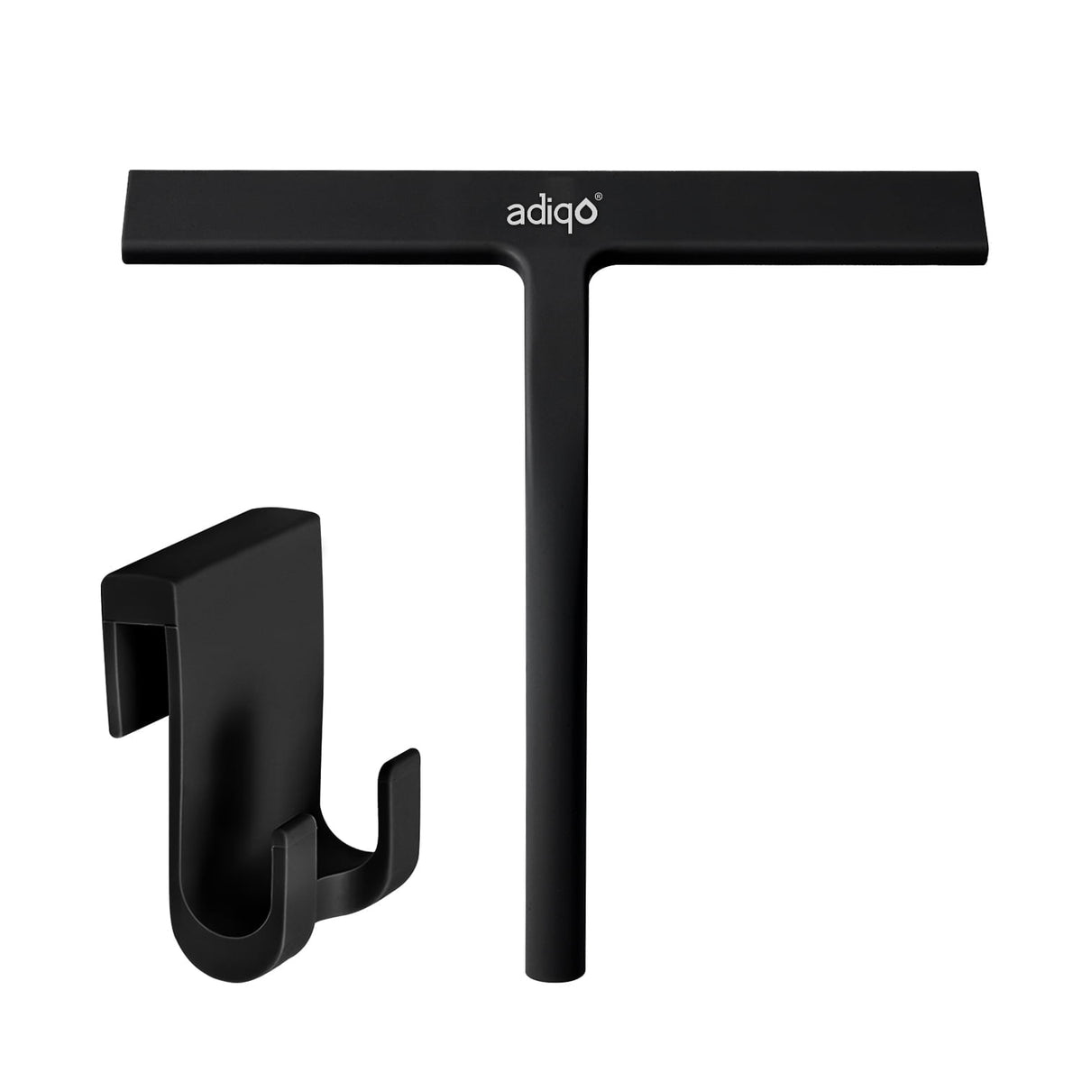 9" Silicone Shower Squeegee for Bathroom, Shower Doors, Mirrors - 100% Streak Free, Matte Black