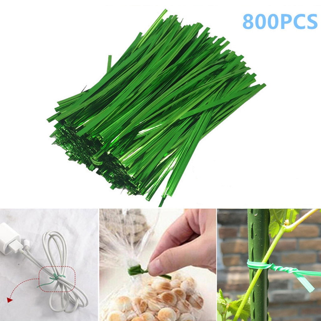 800 Pack Precut Small Short Green Garden Wire with Metal Core for Plants Cables Bags Bread Sealing - Image 2