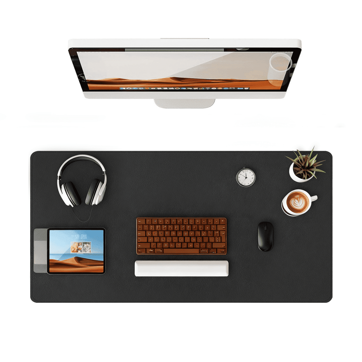 Pad, 32x16" Non-Slip Waterproof Mat, Large Office Mouse Pad, Full Coverage &nbsp;Blotter&nbsp;Mat with Strap, Writing...
