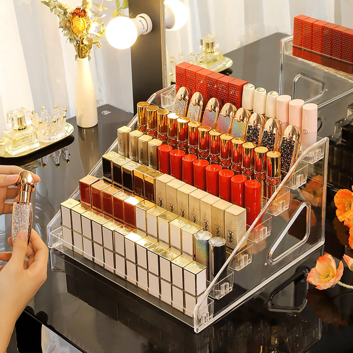 7-Tier Clear Acrylic Organizer for Nail Polish, Essential Oils & Small Bottles - Image 6