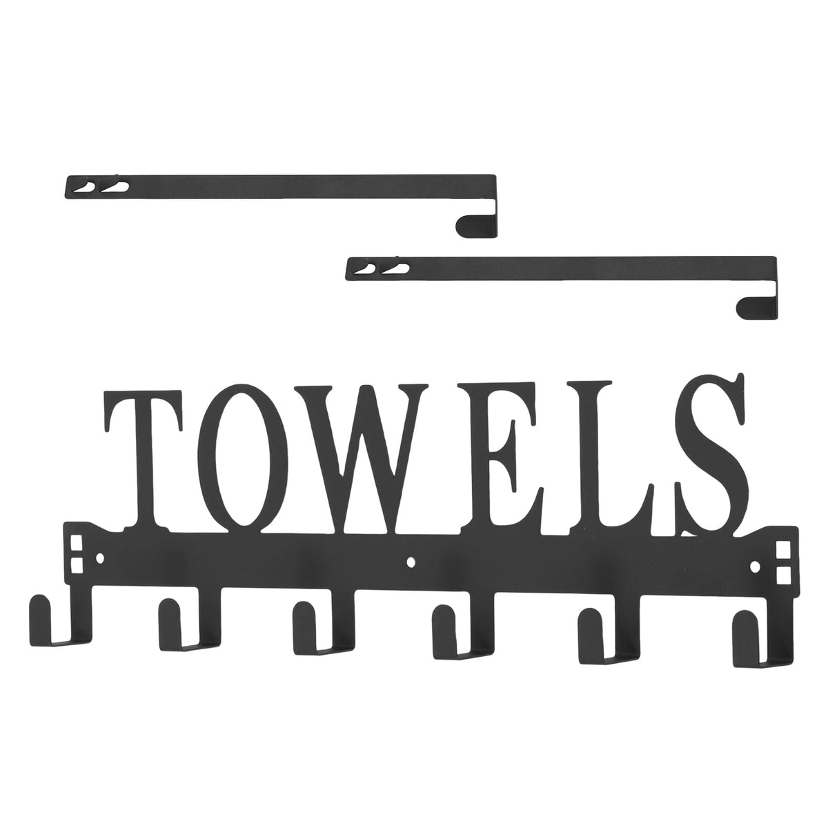 The Door Hooks - Heavy Duty Towel Rack with 6 Hooks for Bedroom, Bathroom, Kitchen - Holds Towels, Bags, Coats, Hats ... - Image 2