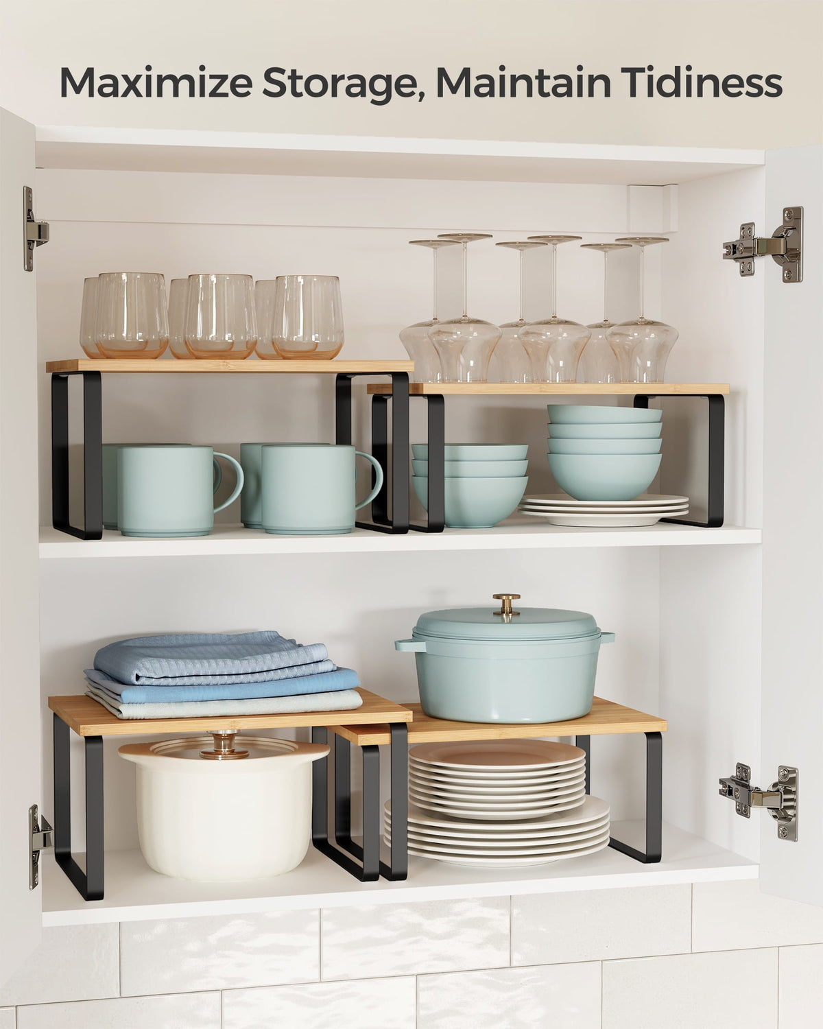 2 Pack Cabinet Organizers Shelf, Spice Rack, Kitchen Counter Shelves, Kitchen Storage - Image 5