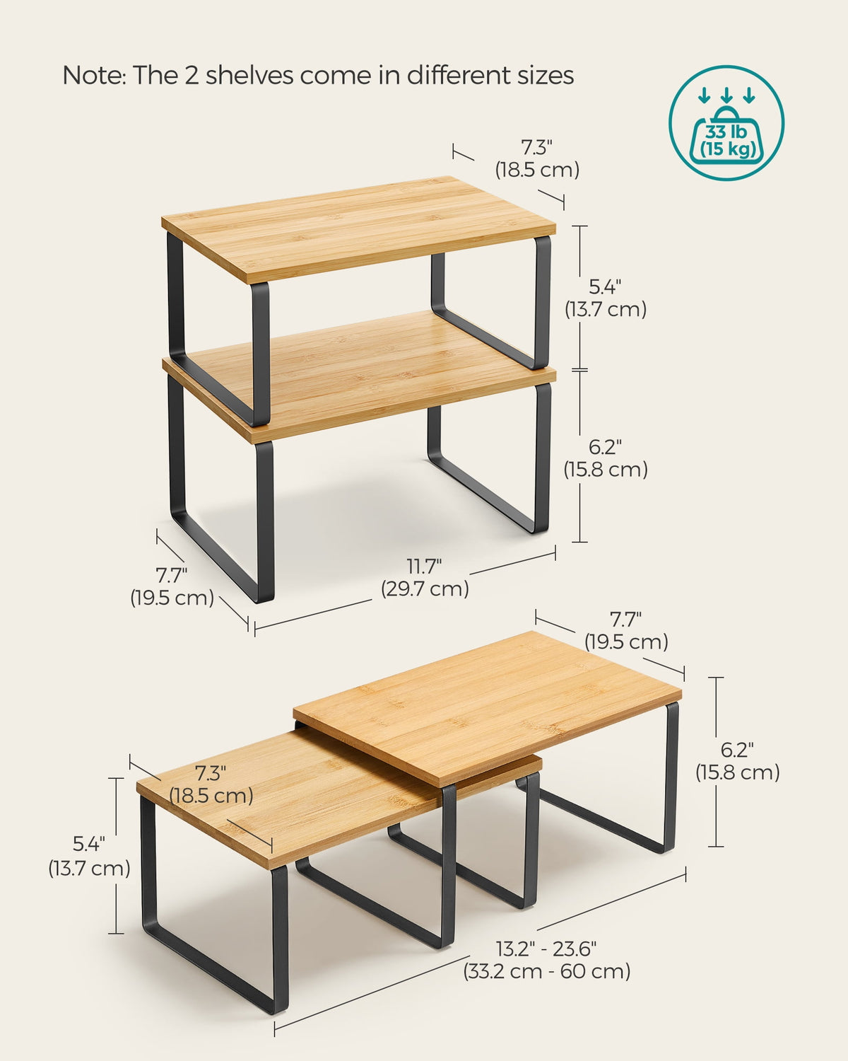 2 Pack Cabinet Organizers Shelf, Spice Rack, Kitchen Counter Shelves, Kitchen Storage - Image 2