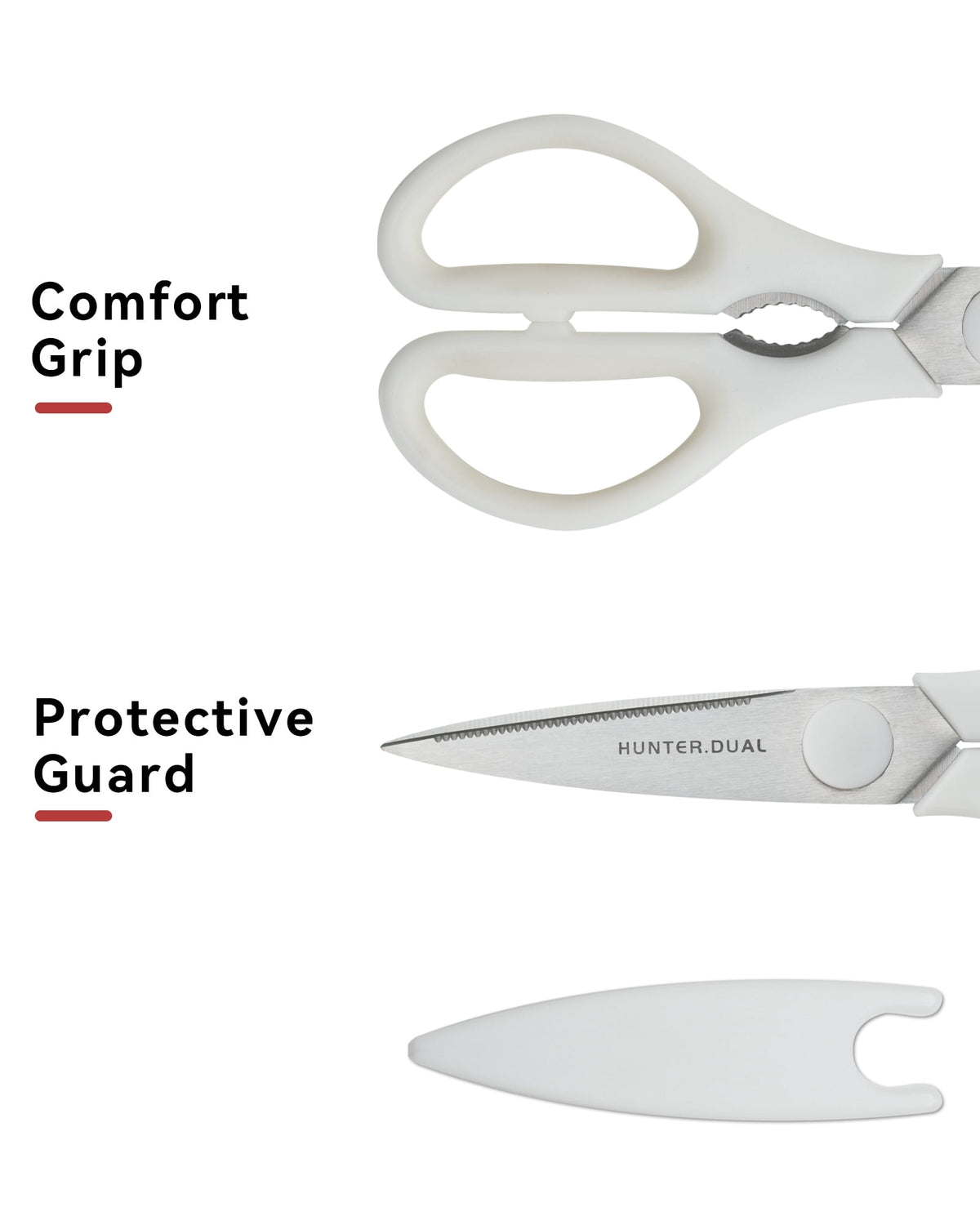 Heavy Duty Kitchen Scissors, Come-Apart Poultry Shears for Chicken and Meat, Cream - Image 2