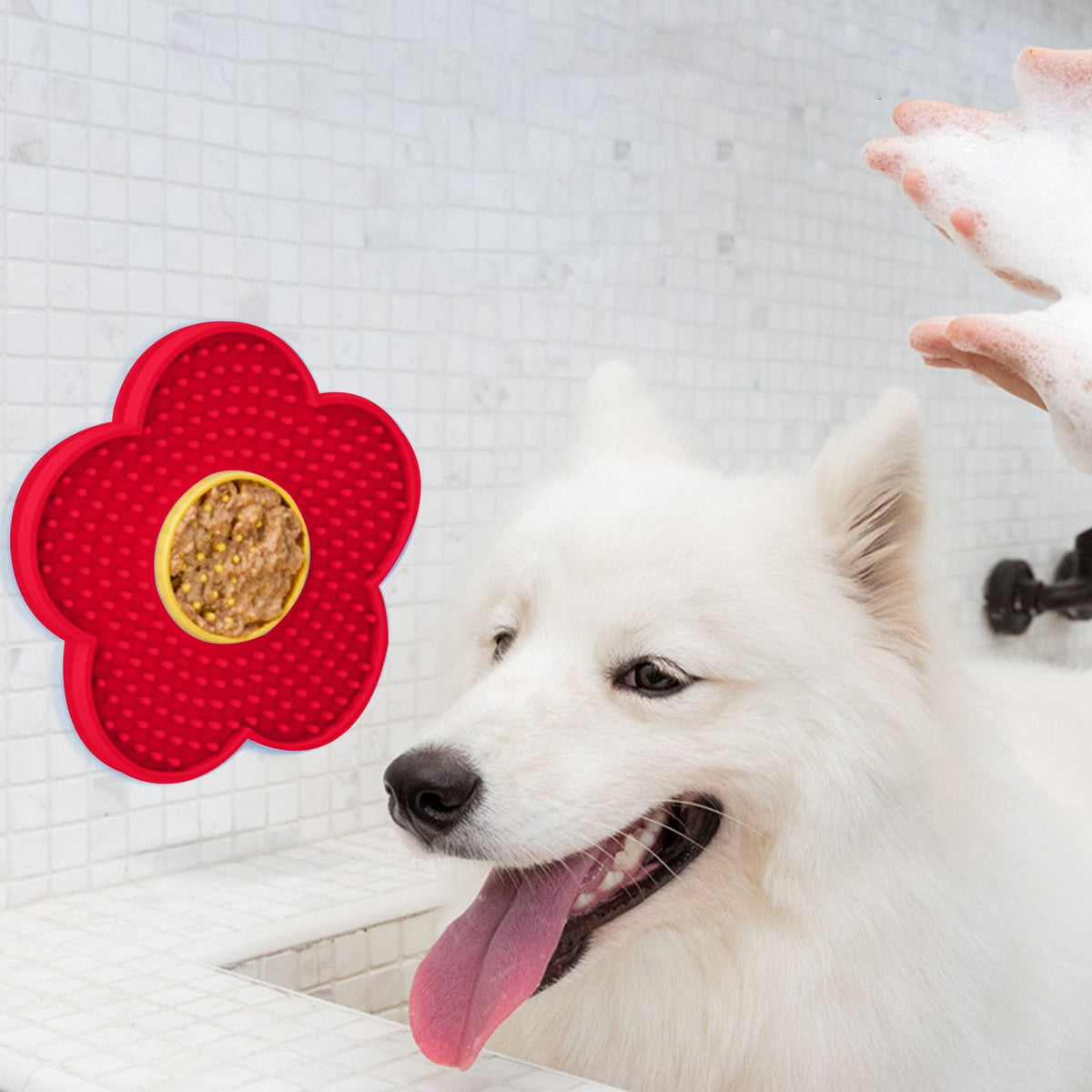 Mat Mat For Cats Flower Shaped Slow Feeder Mat For Dogs Small Medium Large Pet Puppy Bowl - Image 5