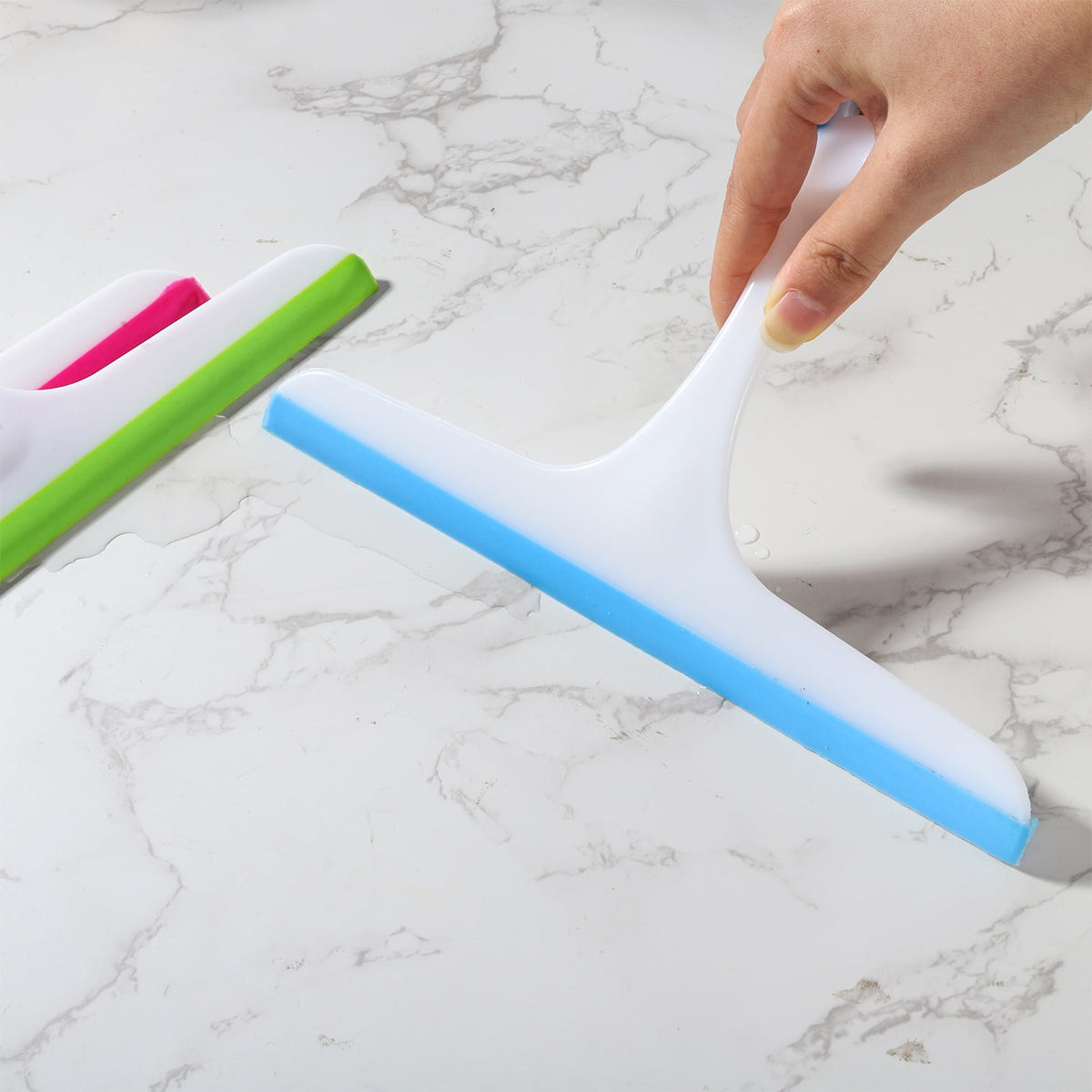 3 Pcs Multi-Purpose Squeegees for Shower, 10 inch Silicone Streak-Free Handheld Cleaner Squeegee with Hanging Hole, S... - Image 6
