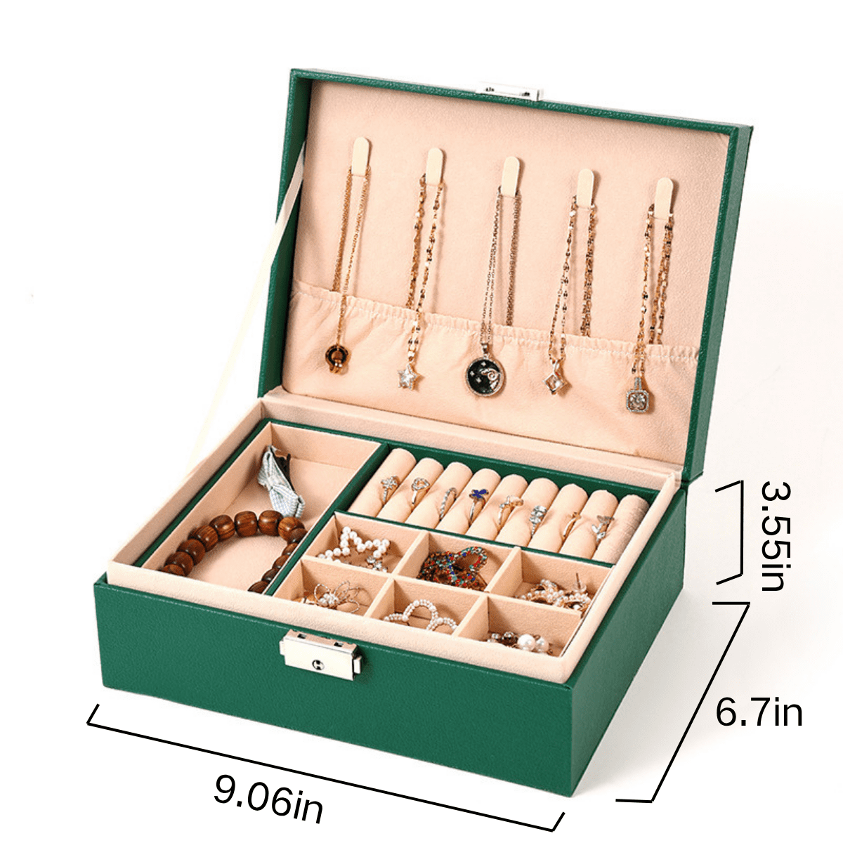 with Removable Design, Exquisite Case for Travel , PU Leather Organizer, Lockable Earrings Ring Necklace Storage, Bir... - Image 5