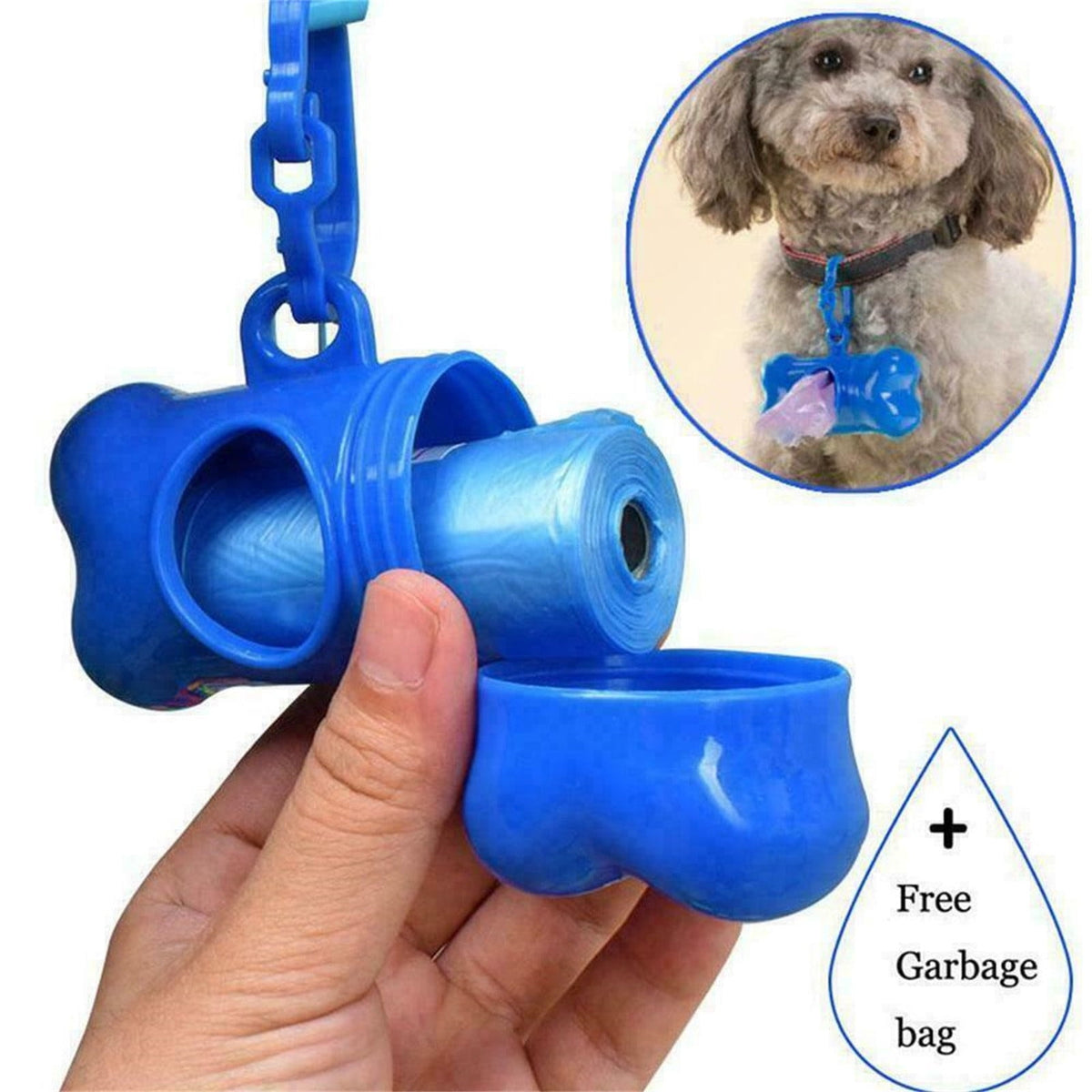 Bags Dispenser with Carabiner Clip, Doggy Bag Holders for Leashes Leak-Proof Doggie Pet Waste Bags, Accessories - Image 3