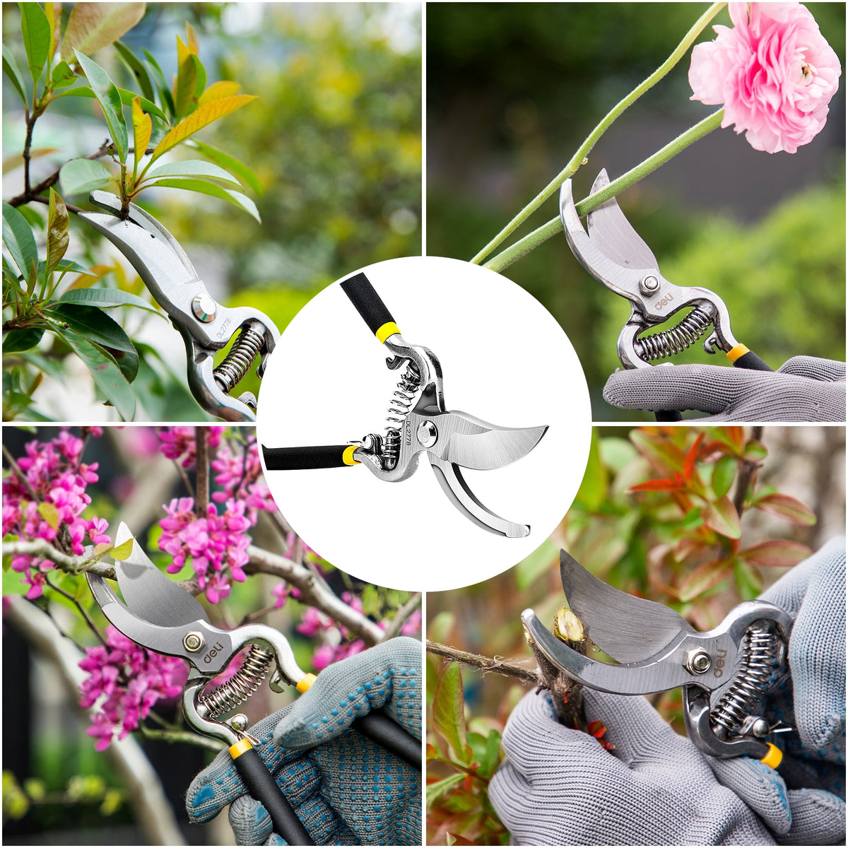 Shears, 8" Bypass Gardening Pruner, Scissors, Clippers, Black - Image 2