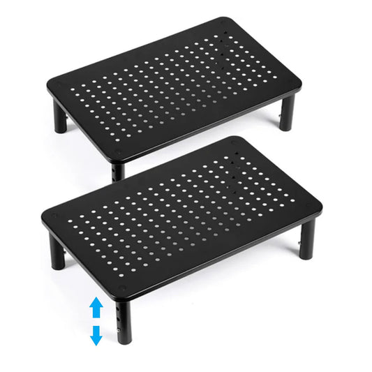 2 Pack Monitor Stand, Desk Monitor Riser 3 Height Adjustable, Laptop Riser with Airflow Vents, Desktop Stand for Comp...