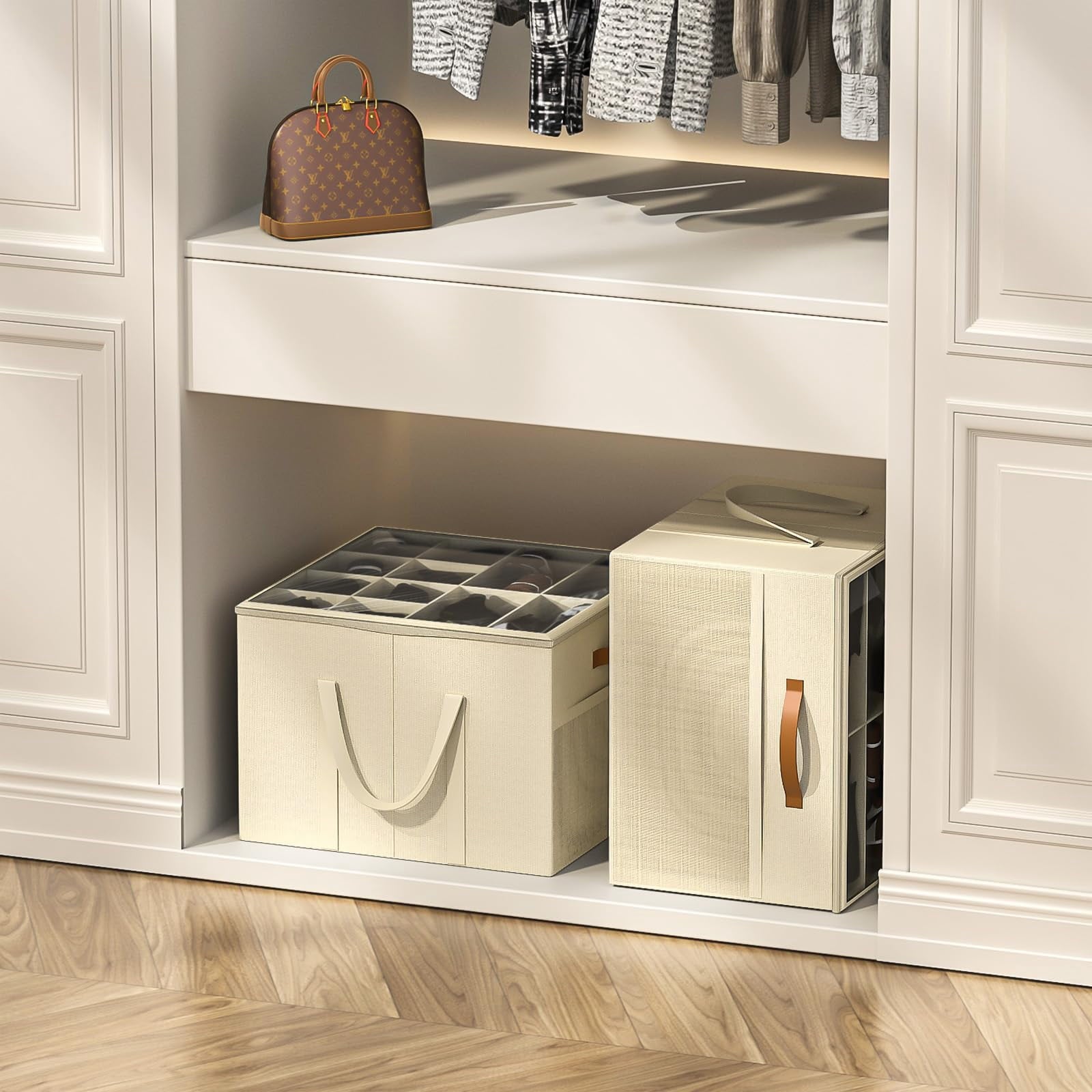 Stackable Shoe Storage Boxes, 2 Pack