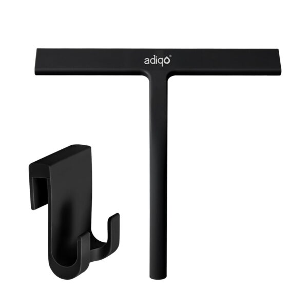 Silicone Shower Squeegee, 9 in, Matte Black