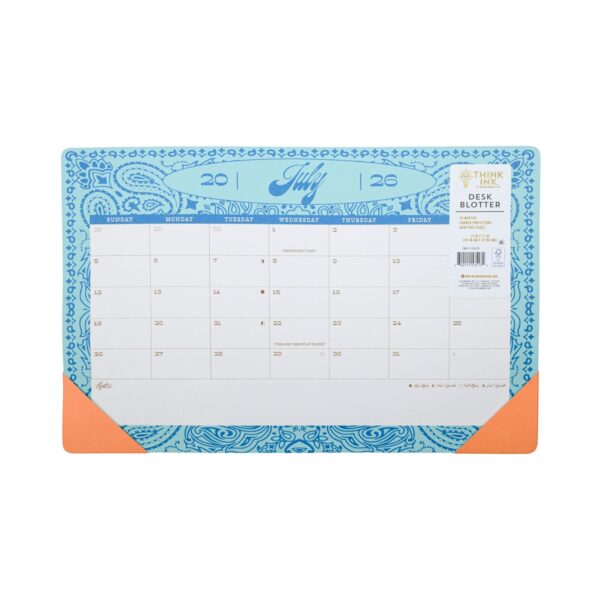 15-Month Desk Pad Calendar, 17 x 11 in