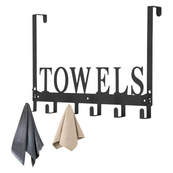 Over-the-Door Towel Rack with 6 Hooks